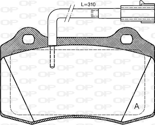 OPEN PARTS Комплект тормозных колодок, дисковый тормоз BPA0434.32